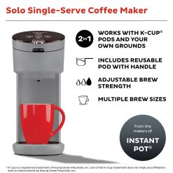 Alternative view of Solo™ Single Serve Coffee Maker, Gray
