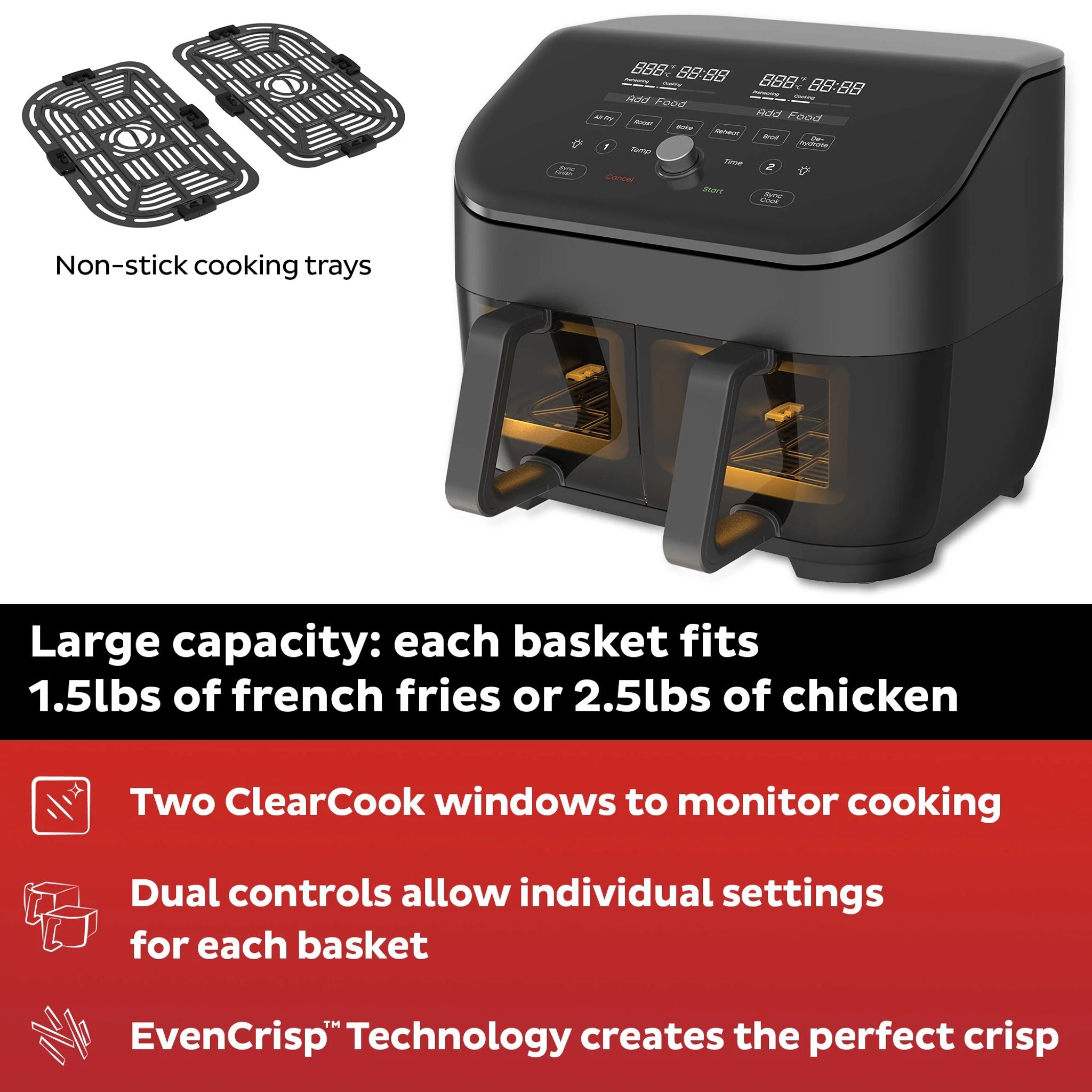 Instant Pot Vortex? Plus Dual Black 8QT Air Fryer with ClearCook - Image 5