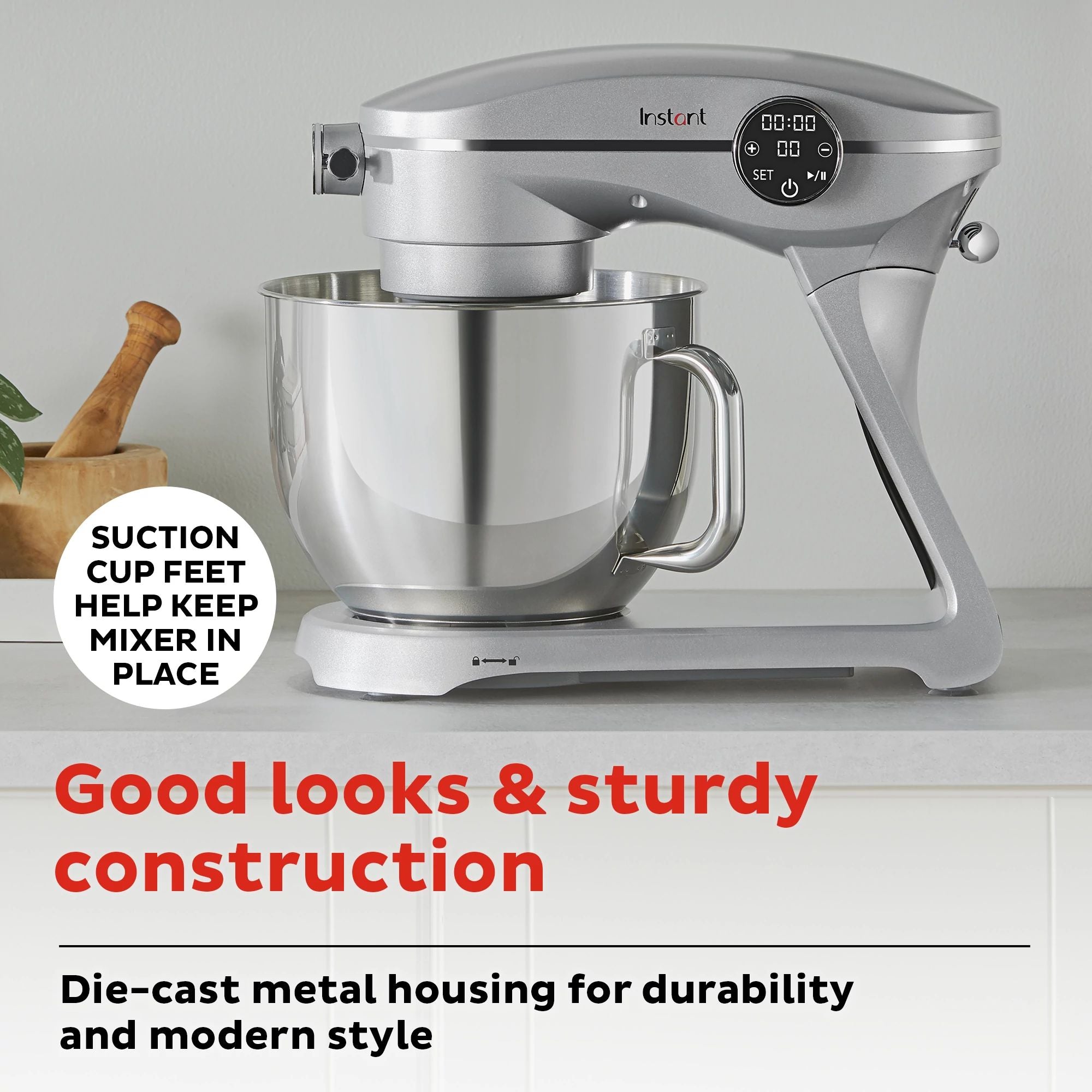 Instant Pot 7.4QT Stand Mixer Pro Series, Silver - Image 4