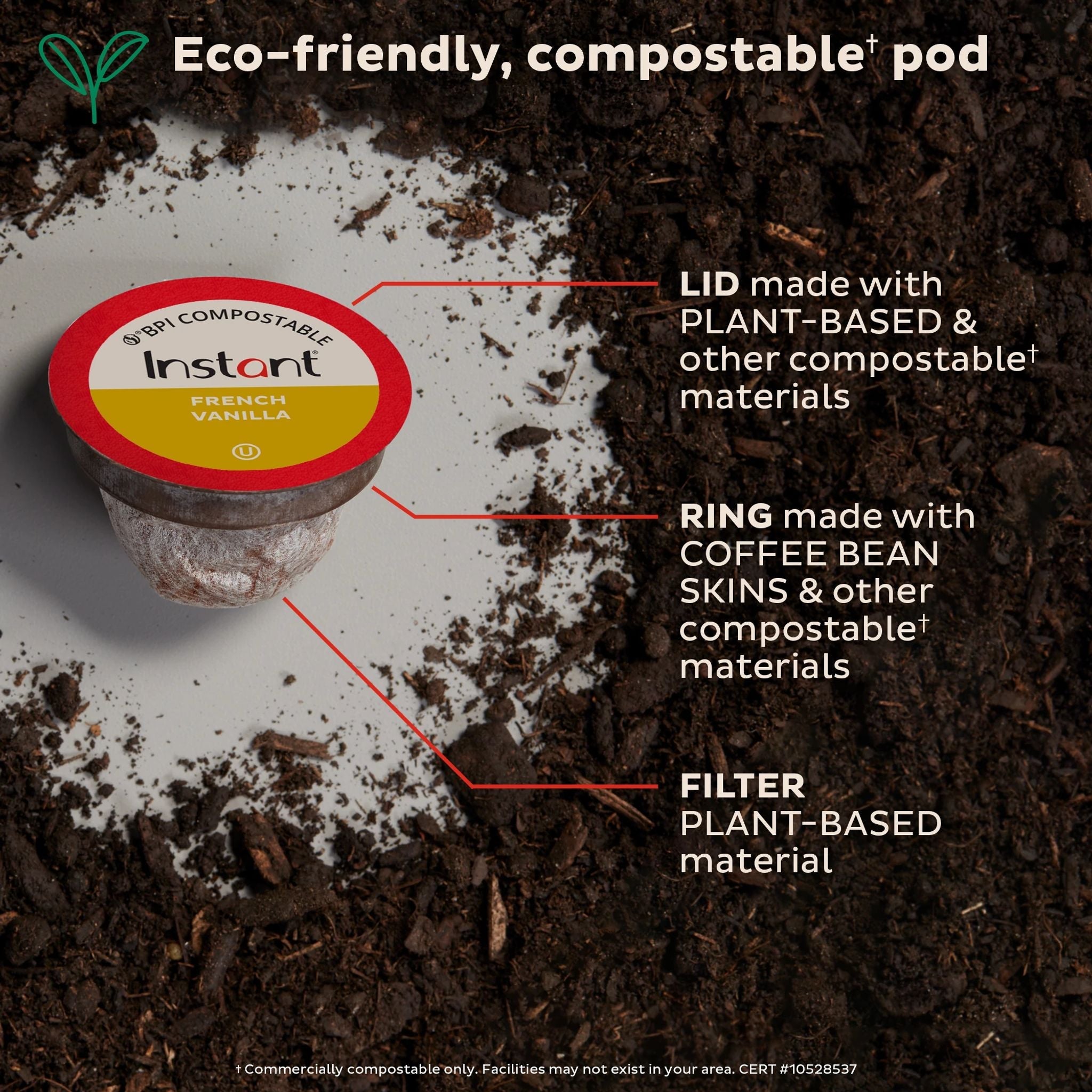 Instant Pot Compostable Coffee Pods, French Vanilla, Light Roast, 30 pods - Image 5
