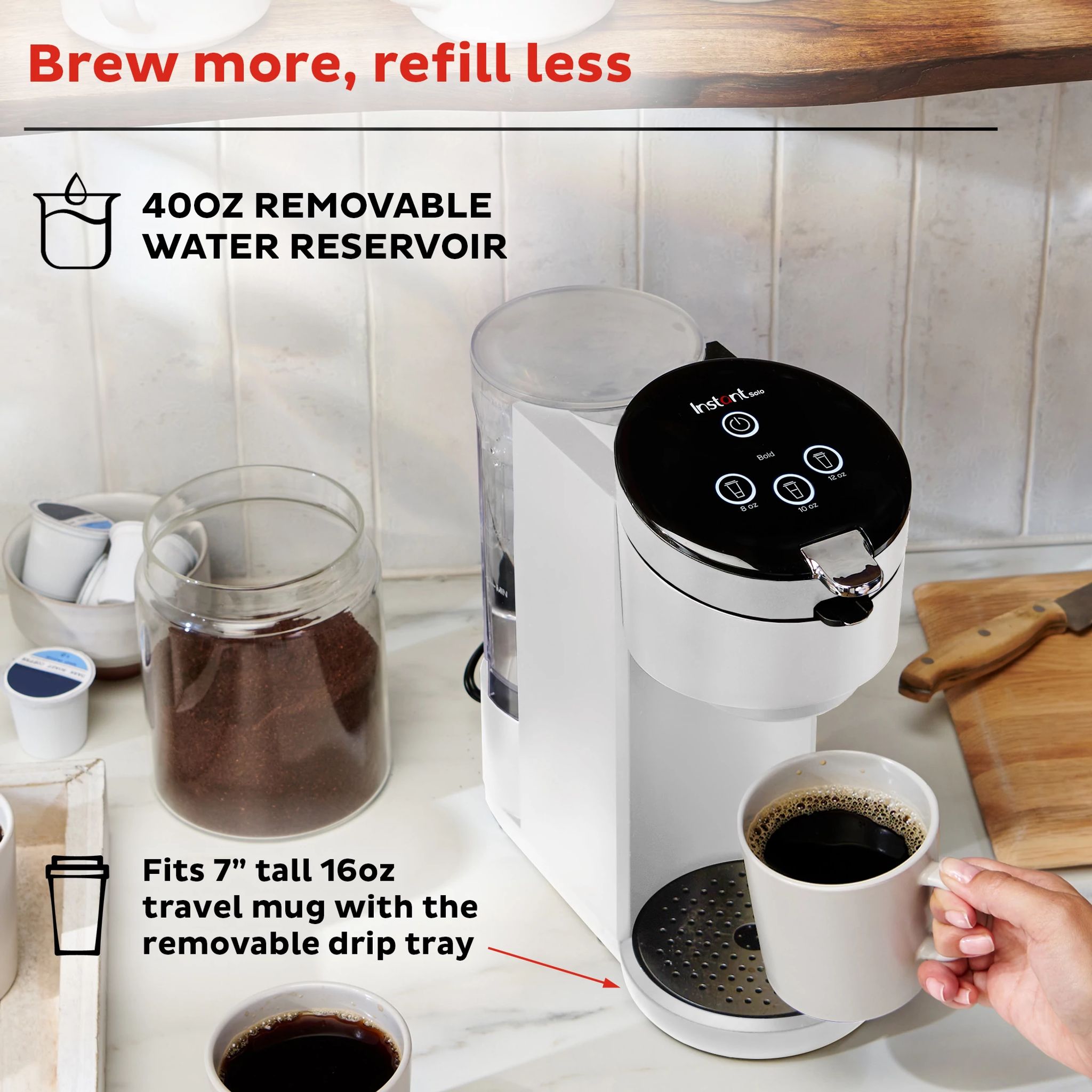 Instant Pot Solo? Single Serve Coffee Maker, White - Image 8