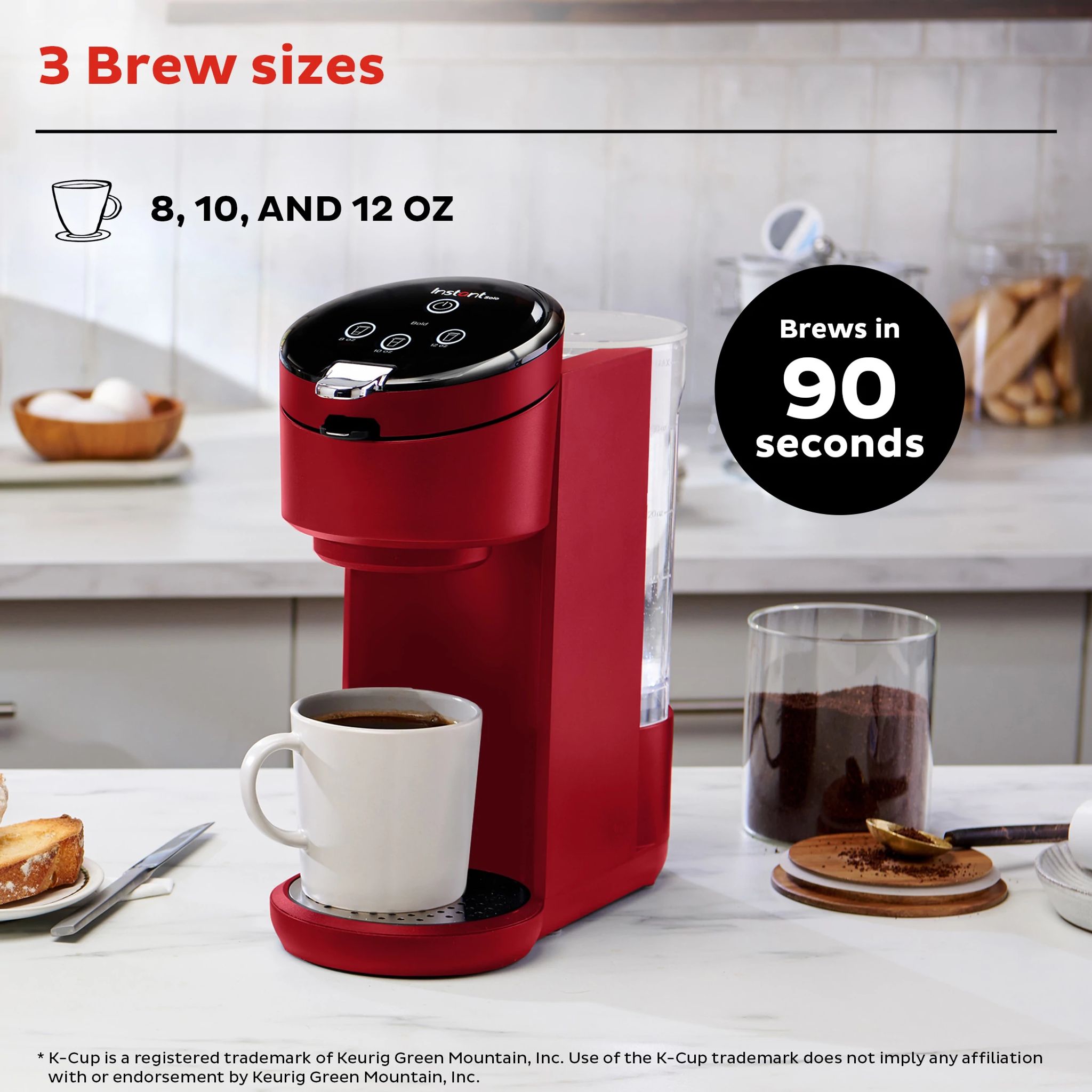 Instant Pot Solo? Single Serve Coffee Maker, Maroon - Image 4