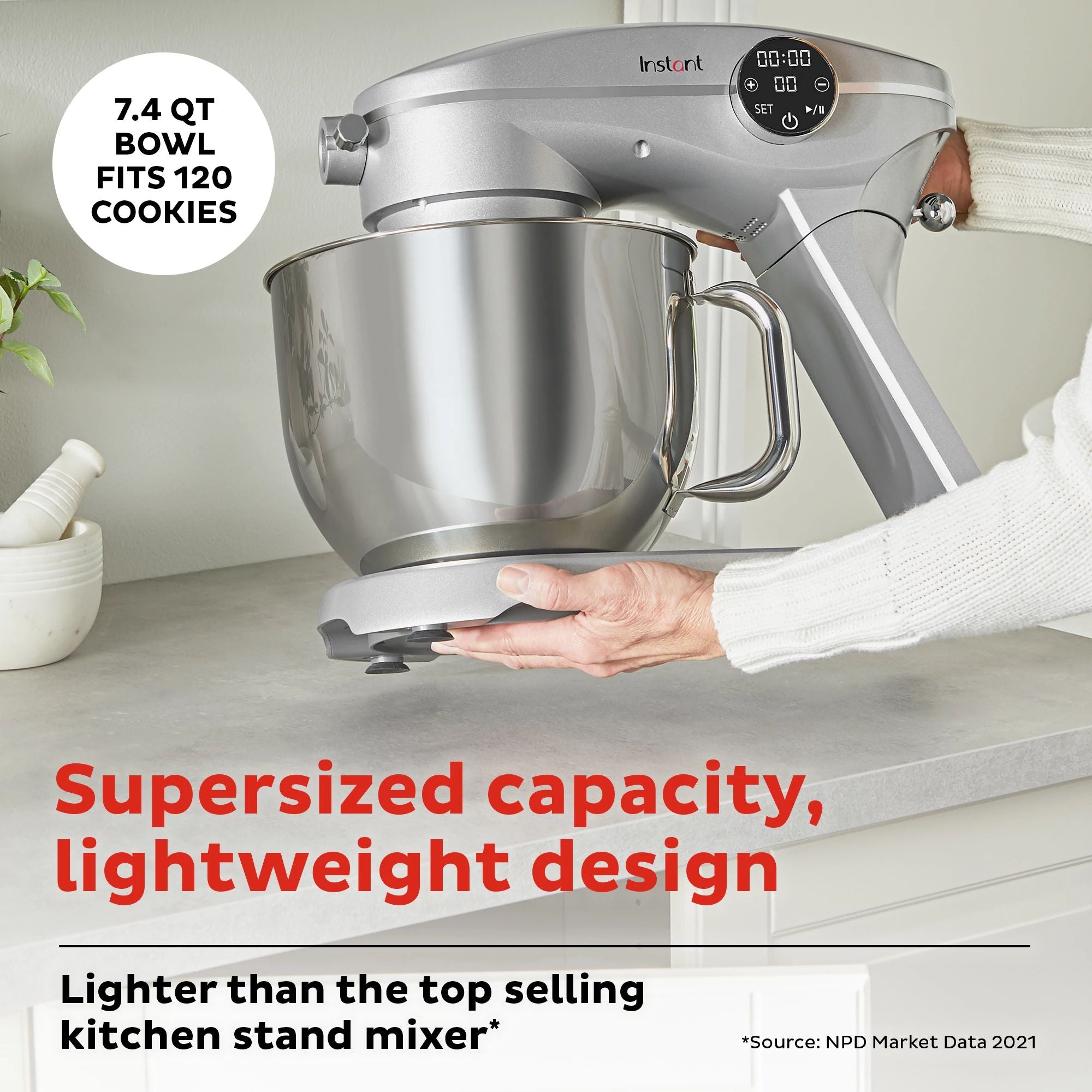 Instant Pot 7.4QT Stand Mixer Pro Series, Silver - Image 5