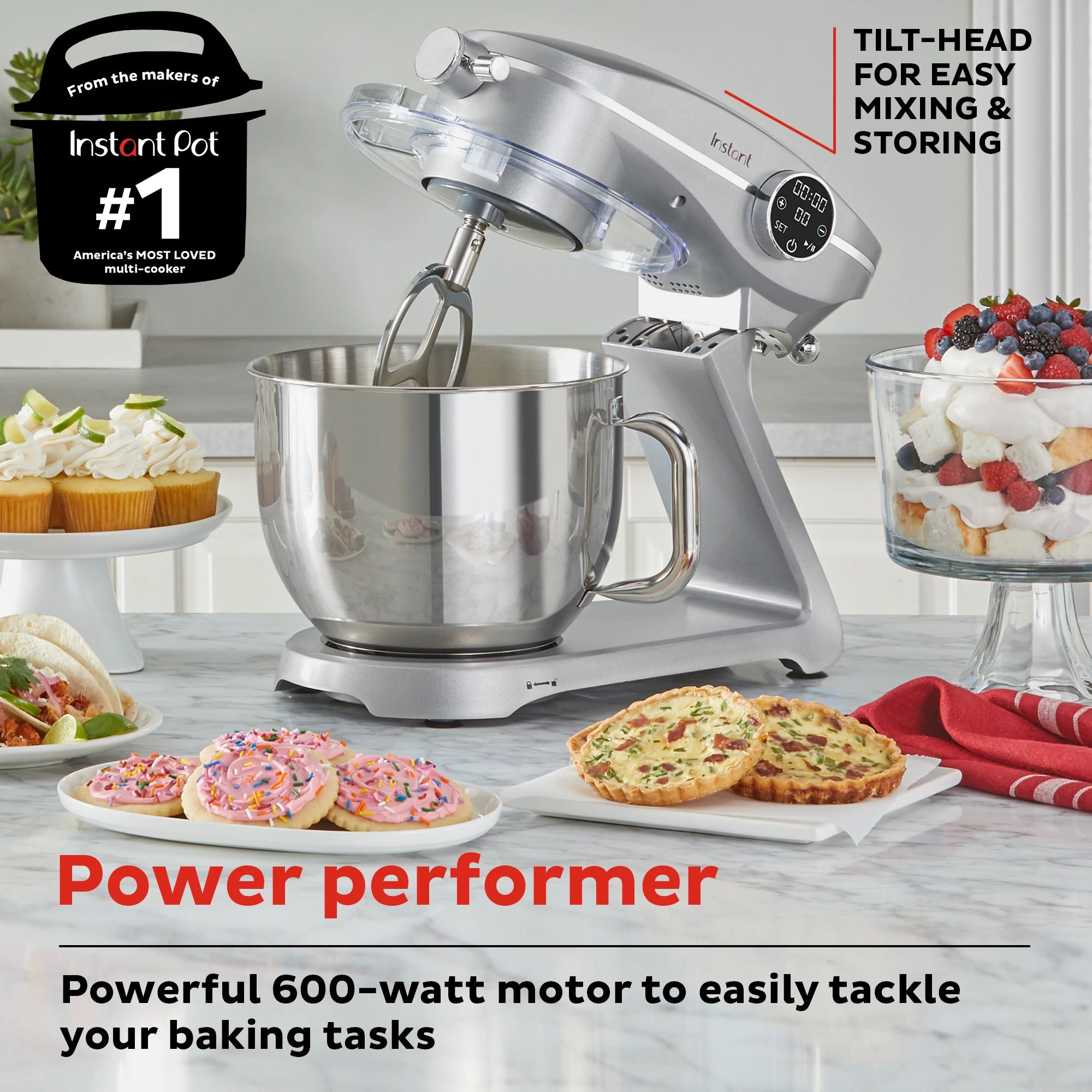 Instant Pot 7.4QT Stand Mixer Pro Series, Silver - Image 2