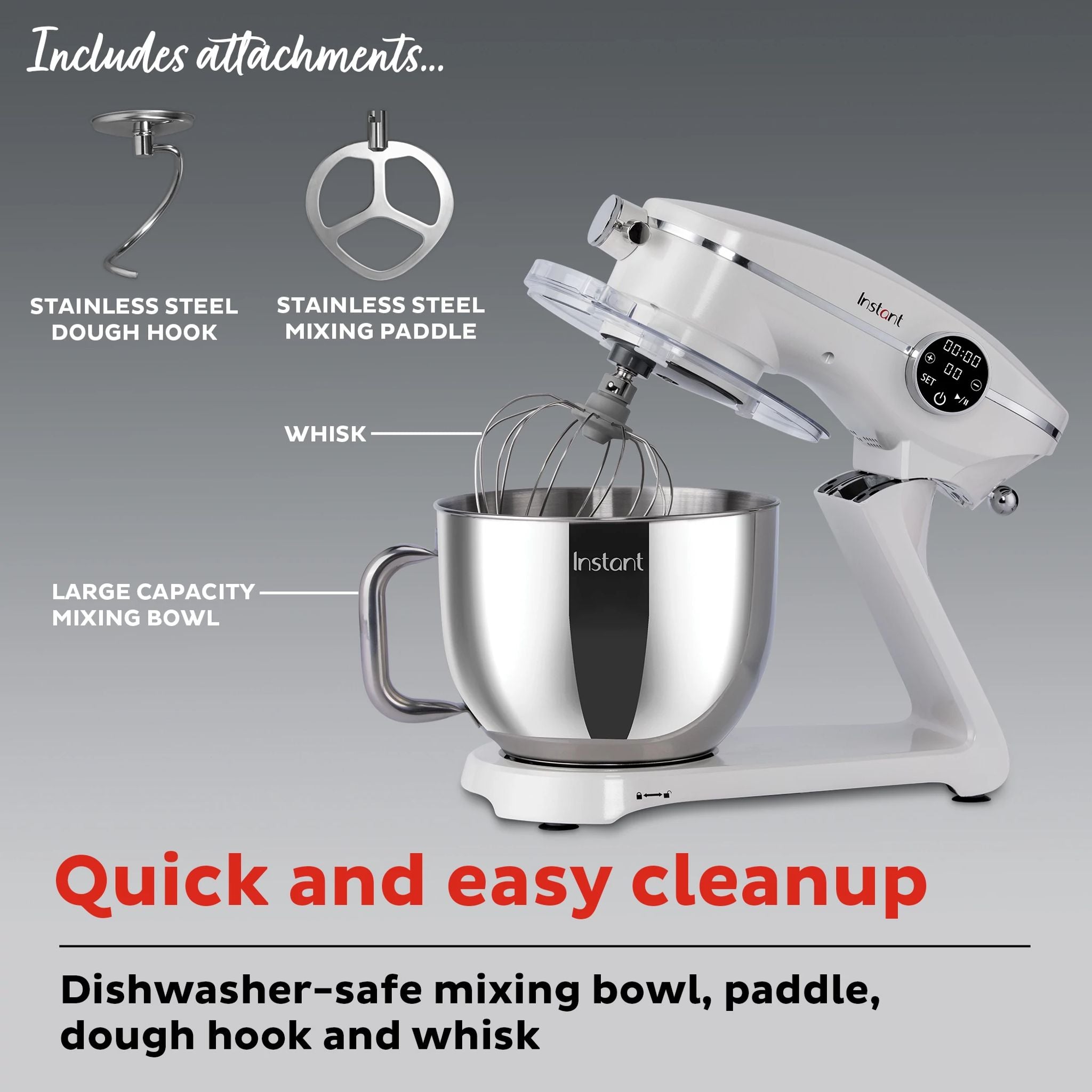 Instant Pot 7.4QT Stand Mixer Pro Series, Pearl White - Image 7