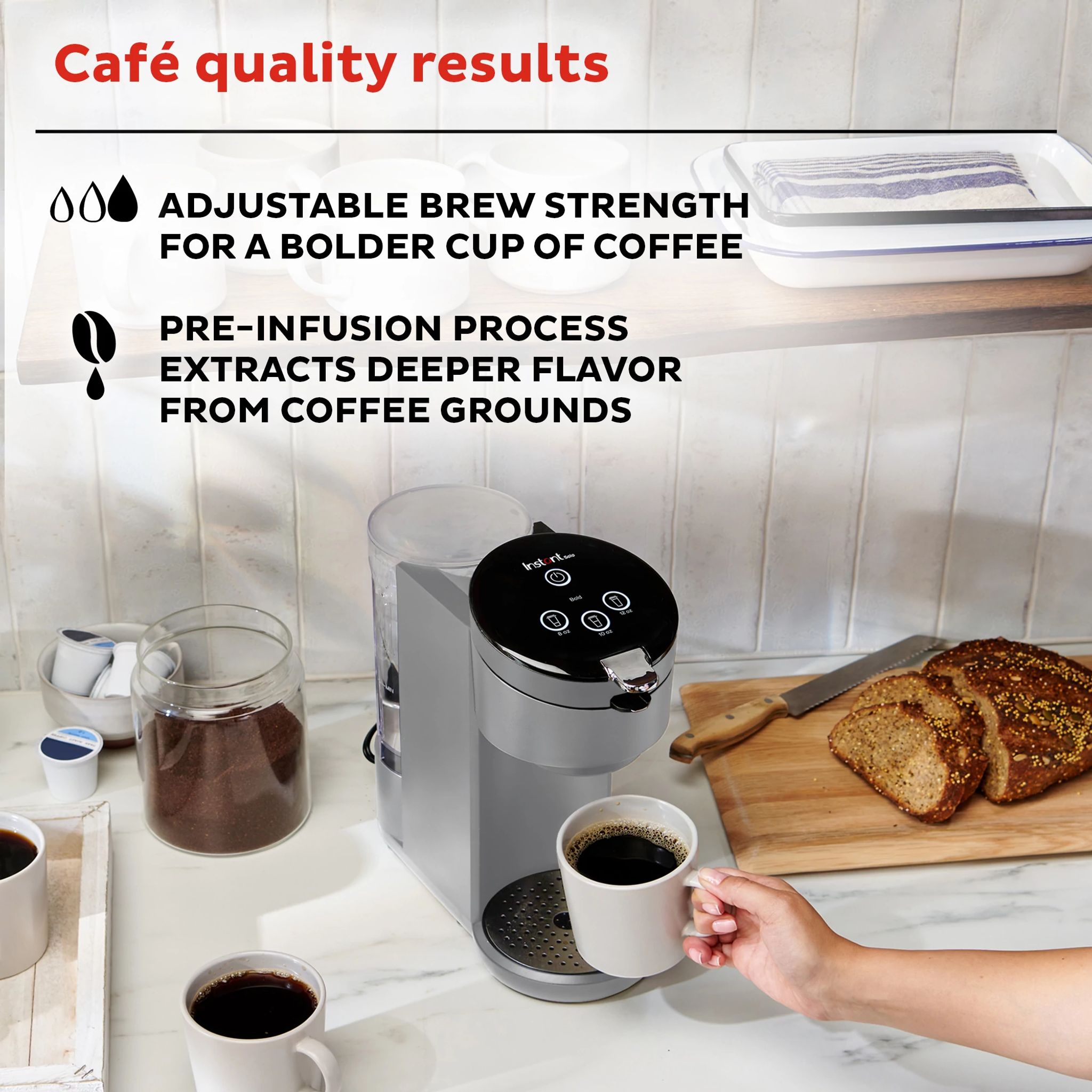 Instant Pot Solo? Single Serve Coffee Maker, Gray - Image 3