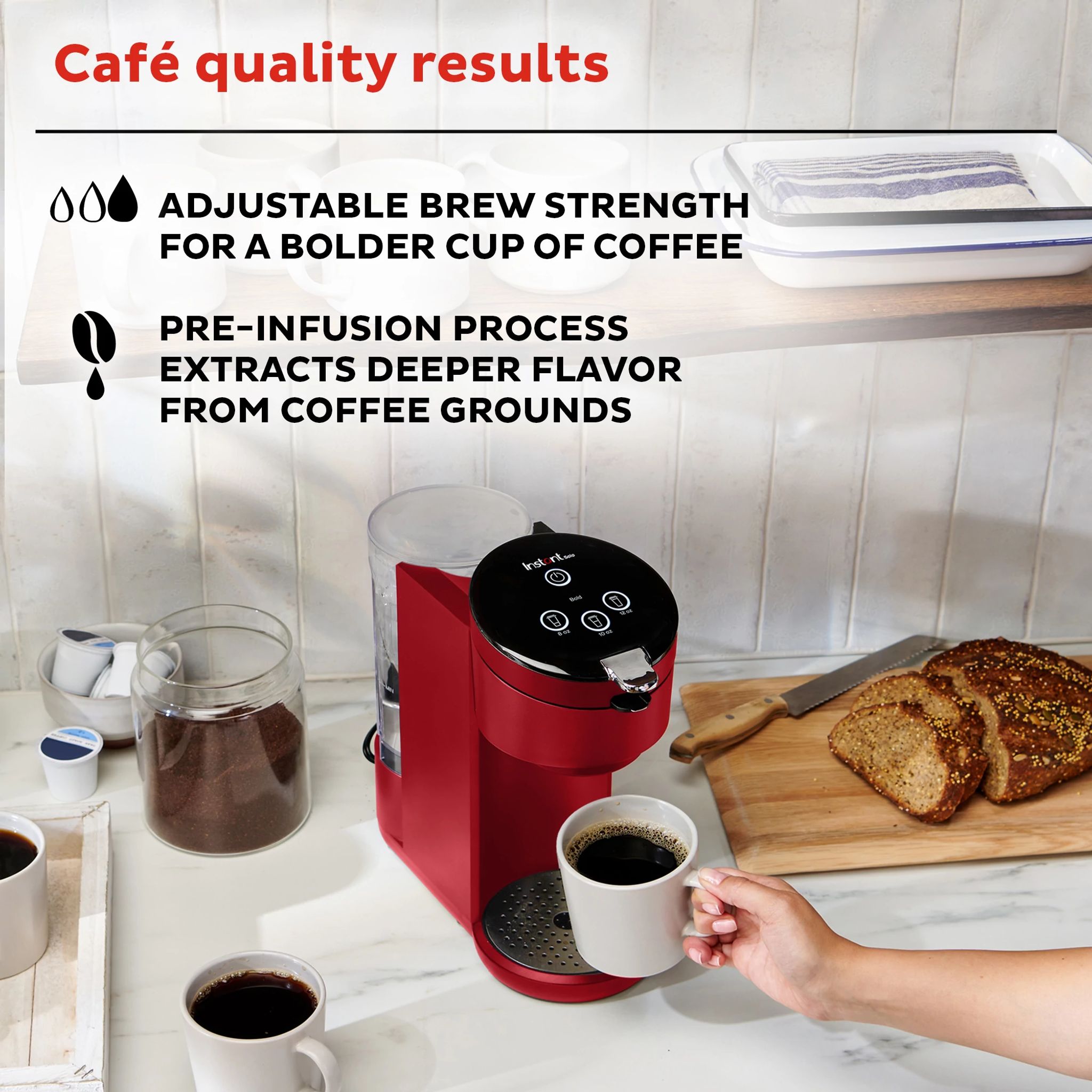 Instant Pot Solo? Single Serve Coffee Maker, Maroon - Image 5