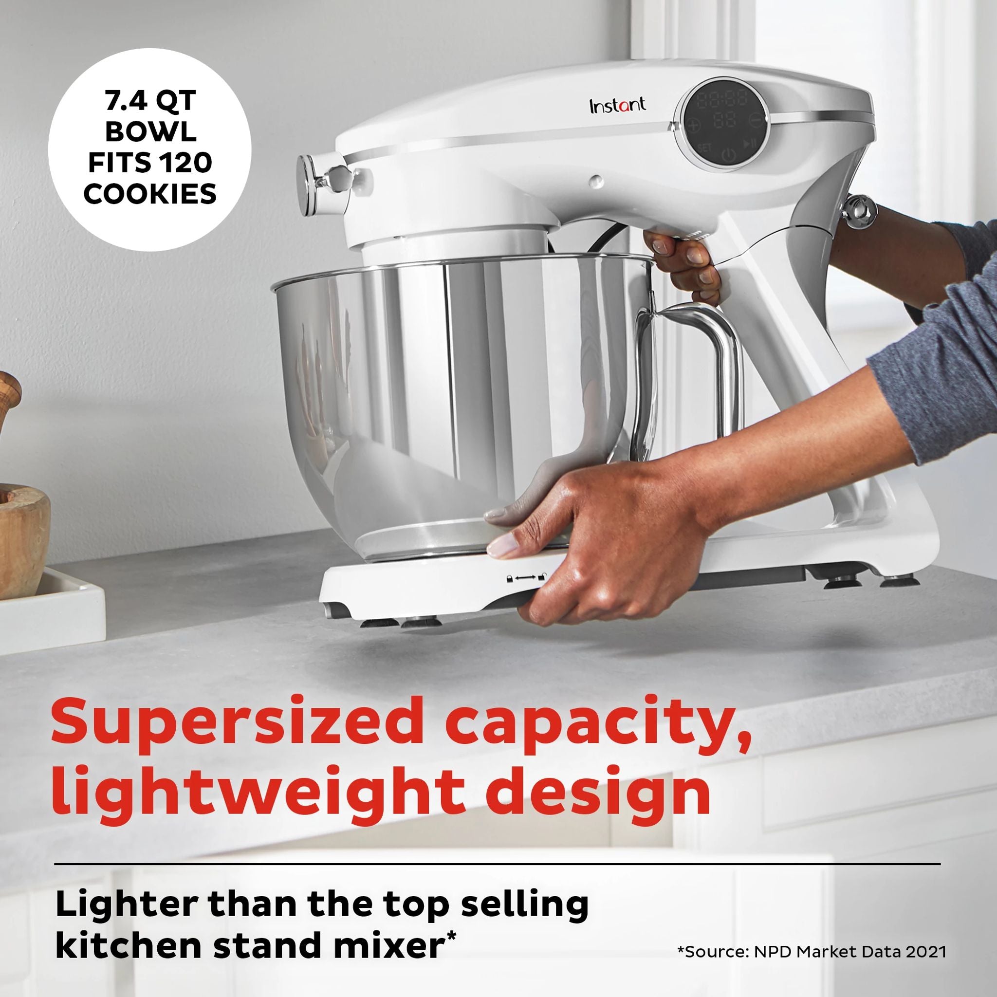 Instant Pot 7.4QT Stand Mixer Pro Series, Pearl White - Image 6