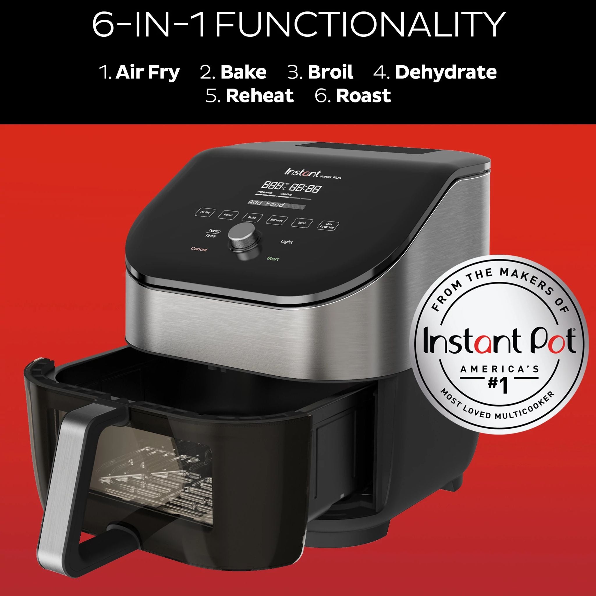 Instant Pot Vortex? Plus 6QT Stainless Steel Air Fryer with ClearCook and OdorErase - Image 2
