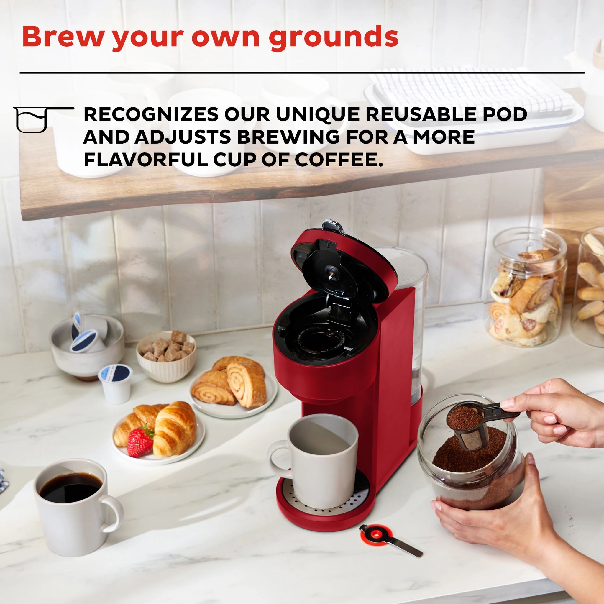 Instant Pot Solo? Single Serve Coffee Maker, Maroon - Image 6
