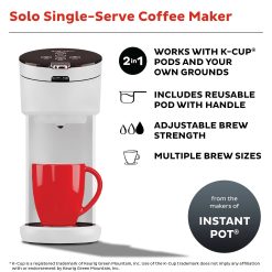 Alternative view of Solo™ Single Serve Coffee Maker, White